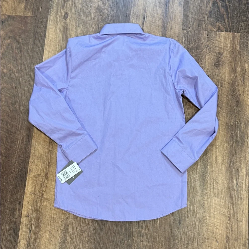 Van Heusen Purple Dress Shirt Long Sleeve Button Down Boys 10 Sunday Best Preppy